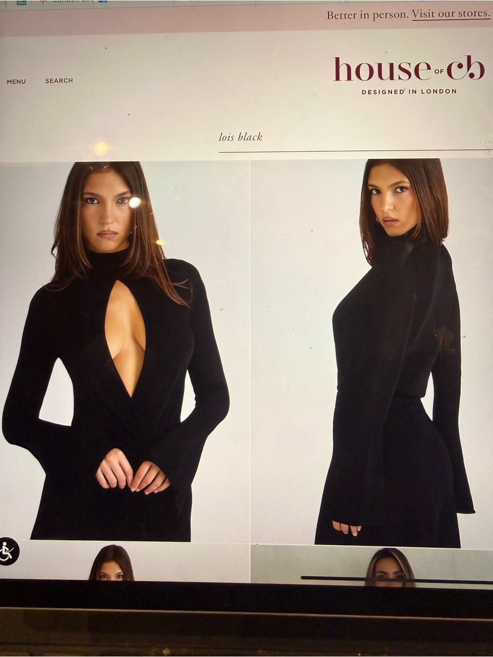House of CB black keyhole bodysuit, size xs